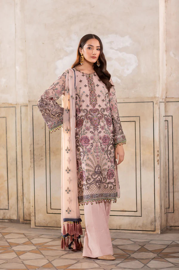 Rose Bliss: Heavy Faux Georgette Suit with khatali hand work for Exquisite Looks