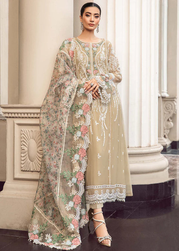 Luxurious Coffee Pure Georgette Suit - Featuring Heavy Embroidery and Moti Work