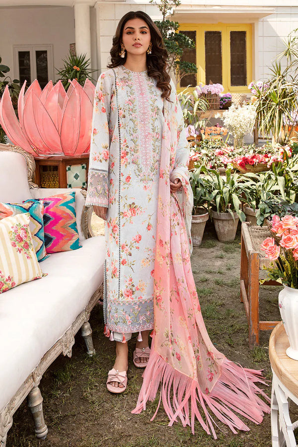 Lawn Cotton Digital Print Suit adorned with Beautiful Daman Embroidery