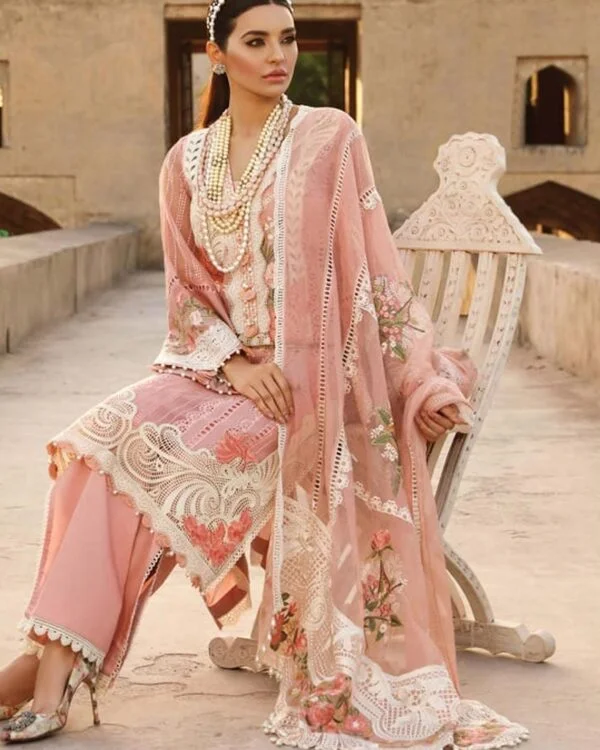 Pink Pakistani Style Lawn Cotton Salwar Suit Set