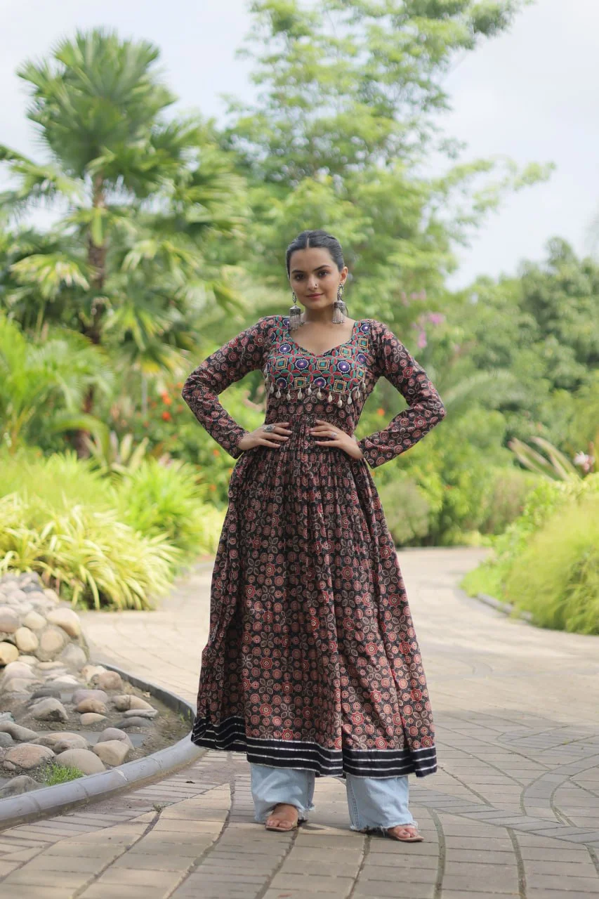 Simple Cotton Kurti For Navratri For Womens