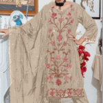 Arish Lite Brown Pakistani Salwar Suit Set