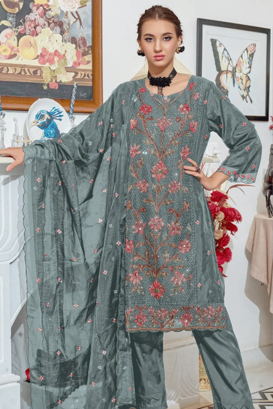 Organza Salwar Suit Set For Women