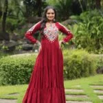 Perfect Red Navratri Gown For Womens