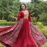 Red Gown For Womens in Navratri