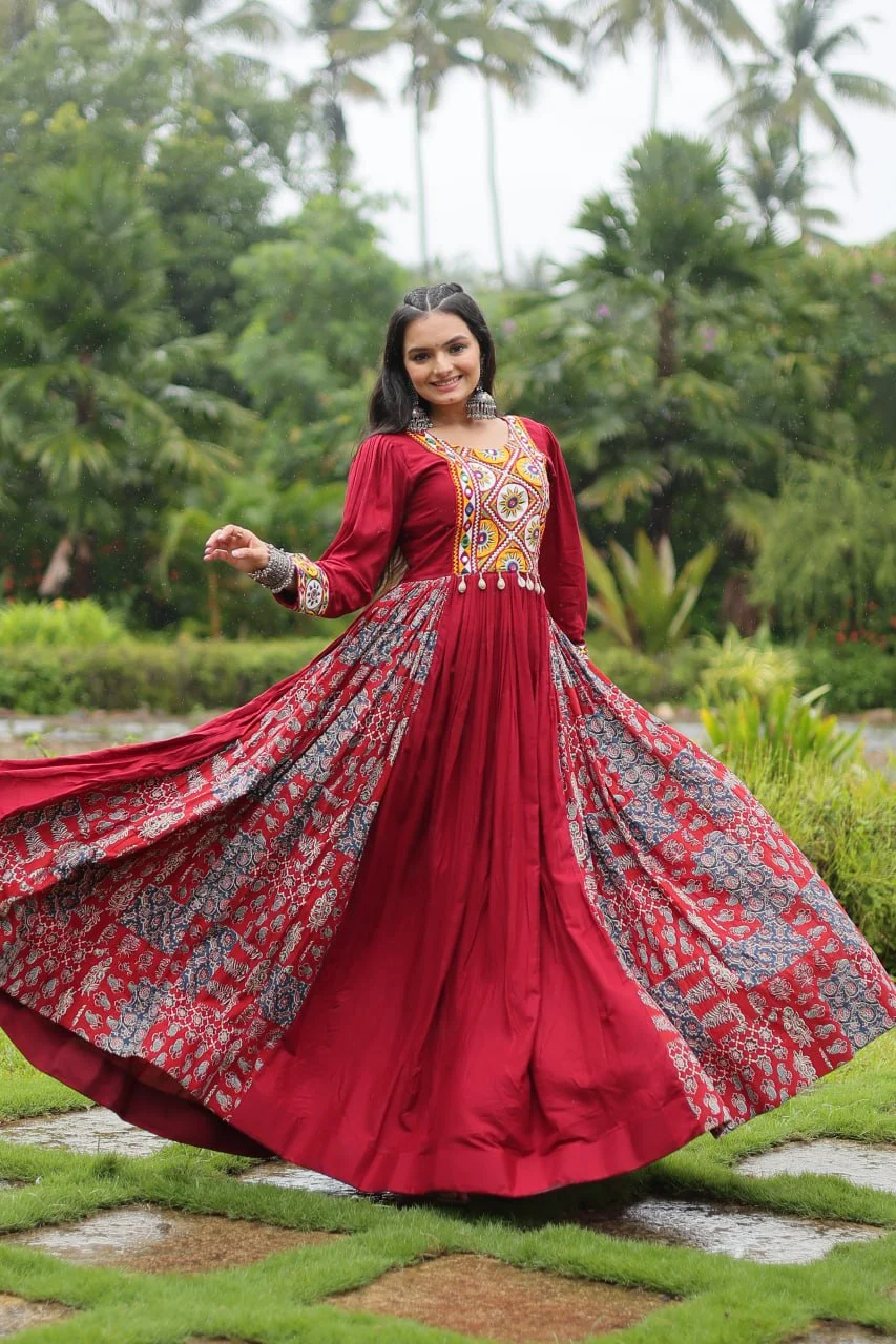 Red Gown For Womens in Navratri