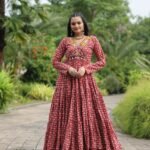 Maroon Navratri Gown For Women