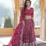 Red Designer Lehenga Choli Set For Bride