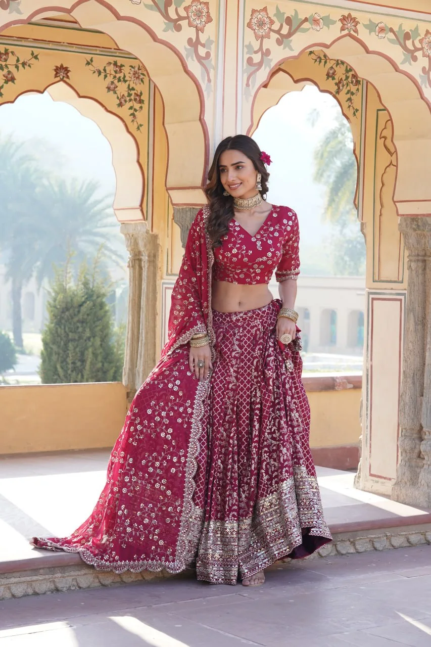Red Bridal Lehenga Choli Set