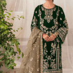 Green Velvet Salwar Suit For Wedding