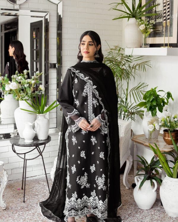 Black Cotton Pakistani Salwar Suit in India