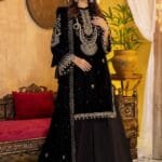 Black Velvet Salwar Kameez Set For Diwali