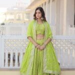 Green Pure Viscose Lehenga Choli Set