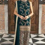 Green Sleeveless Premium Velvet Salwar Suit