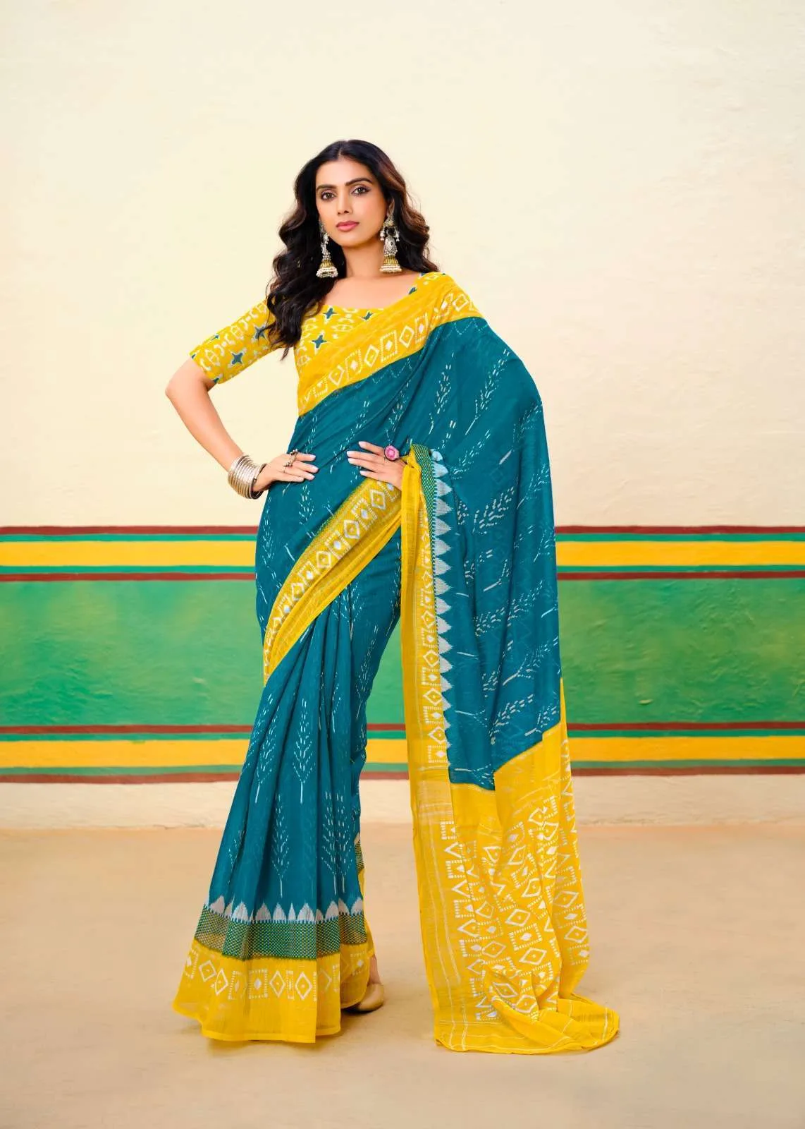 Mulmul Cotton Ikkat Saree Online