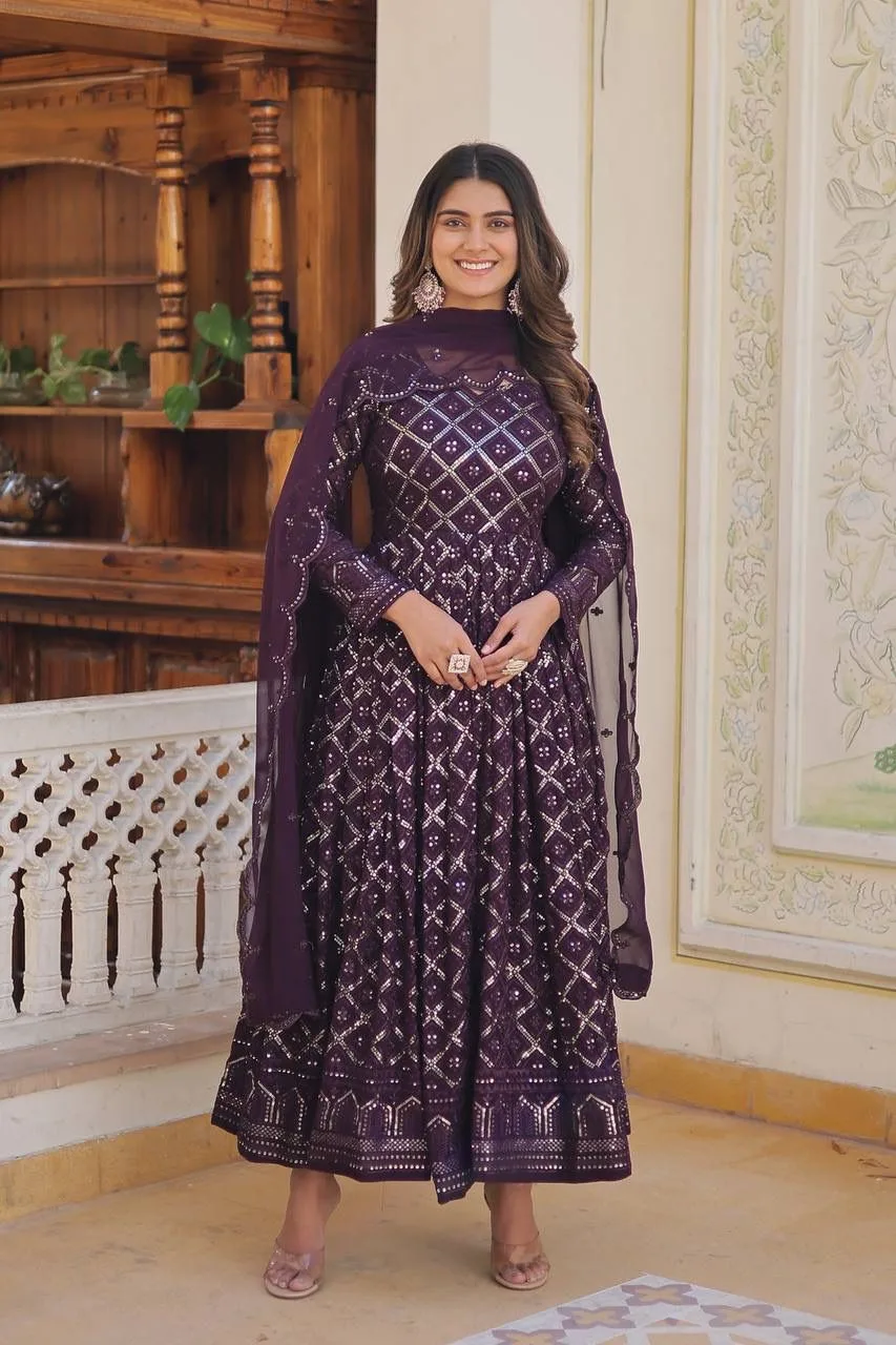 Purple Gown For Women