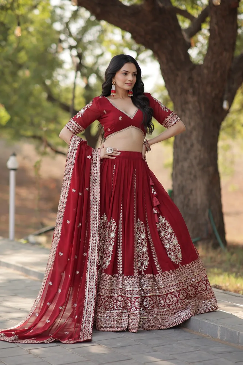 Red Chaniya Choli Set For Navratri