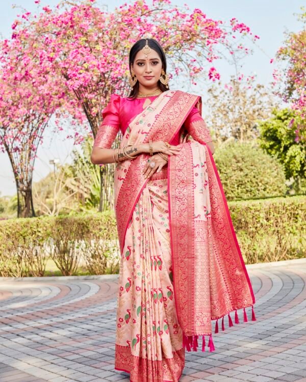 Pink Kanjivaram Silk Fancy Saree