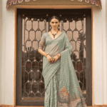 Sea Green Silk Tissue Saree