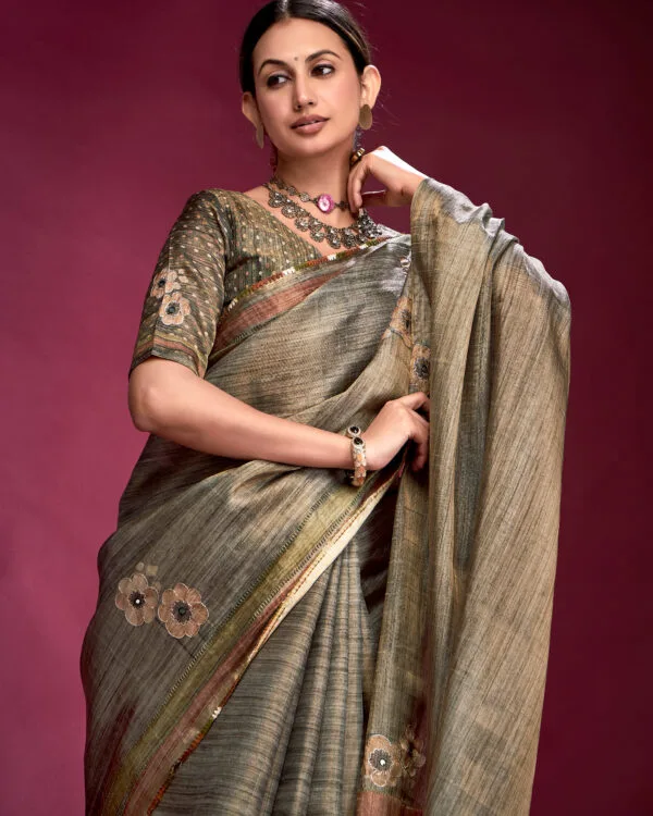 Tusser Silk Saree For Womans