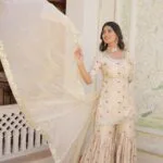white kurta gharara set for diwali