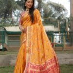 Yellow Organza Silk Saree