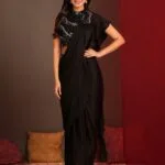 Stunning Stitched Black Saree Party Wear For Wedding