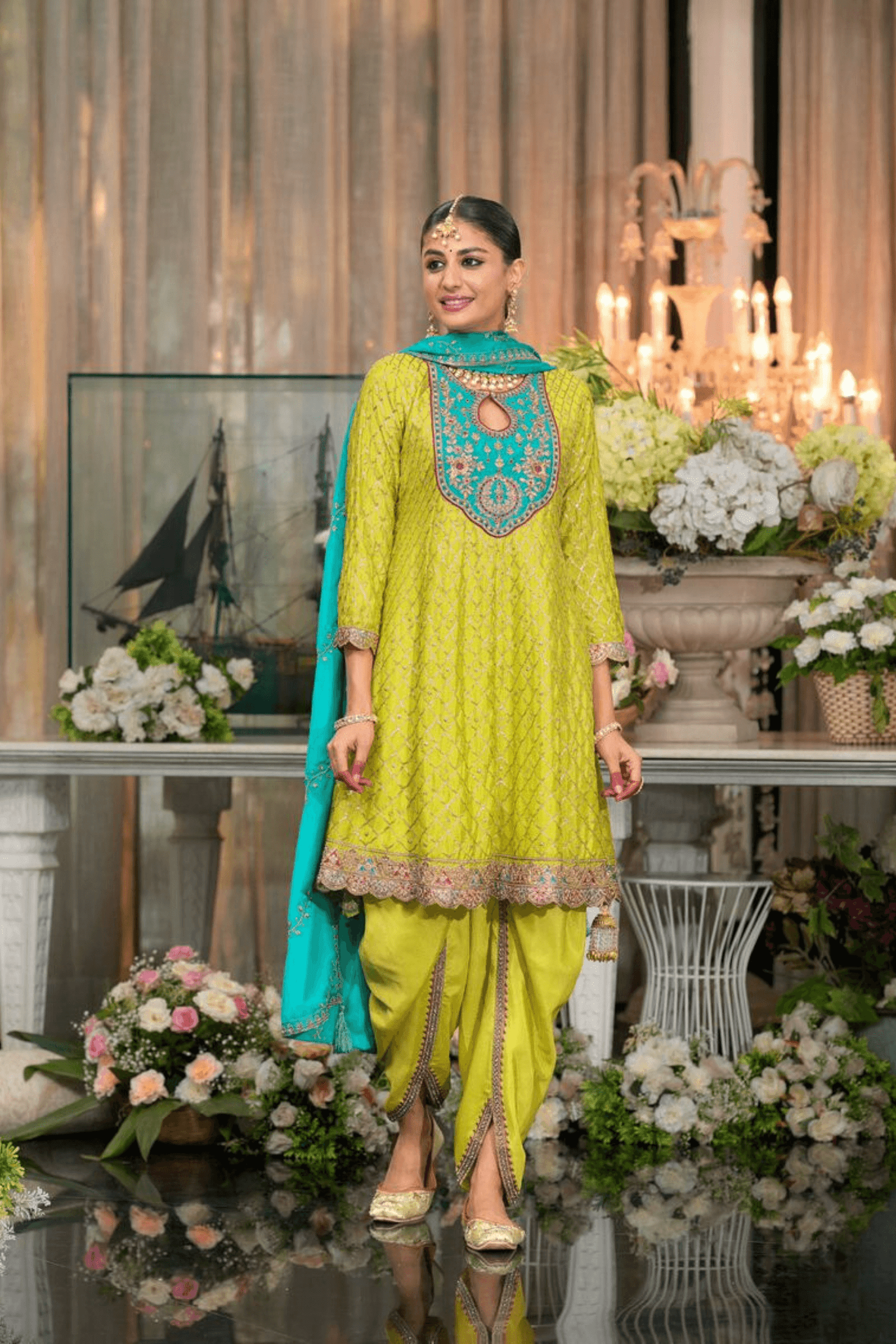 Neon Yellow Designer Salwar Suit for Wedding Party – Intricate Embroidery