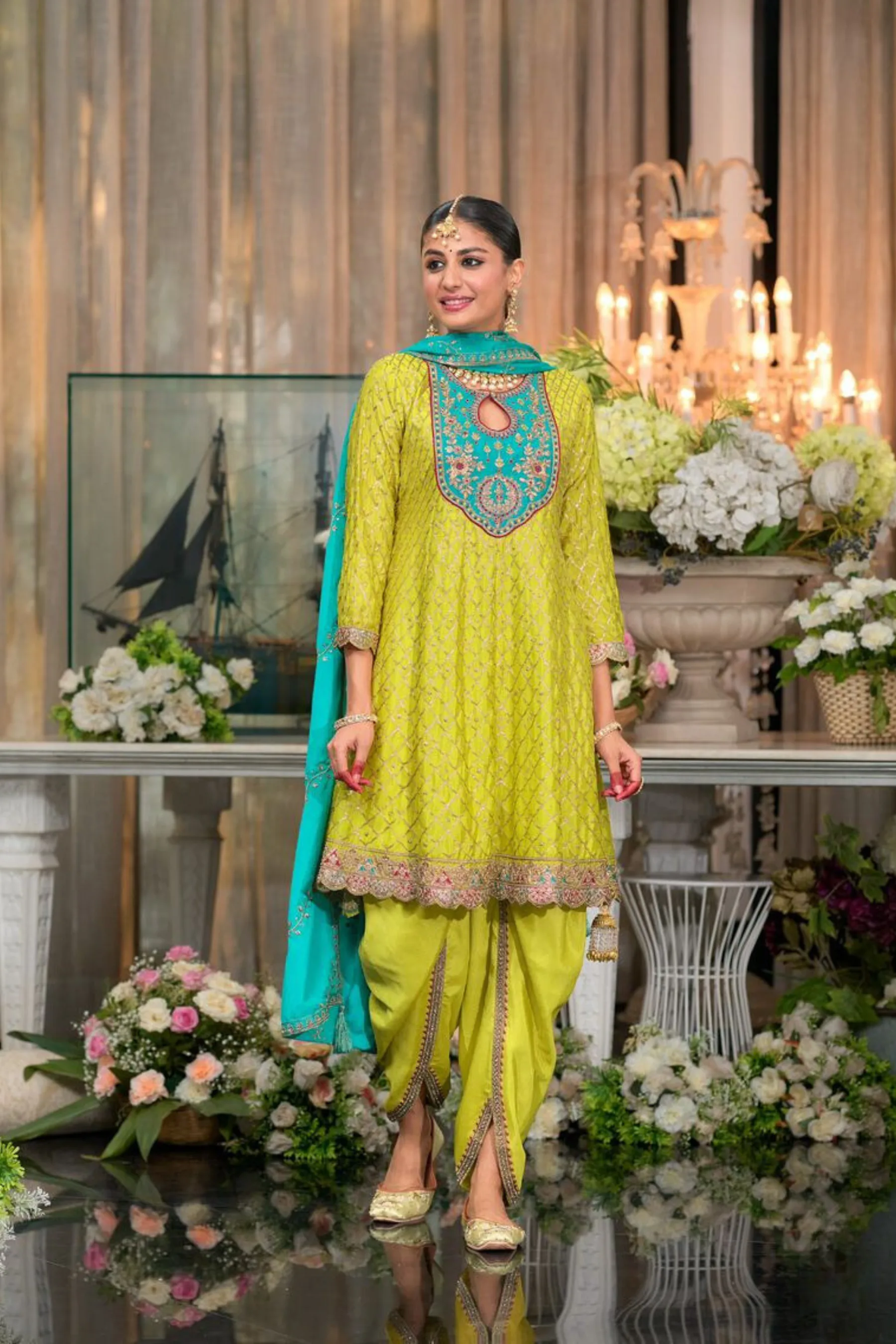 Neon Yellow Designer Salwar Suit for Wed...