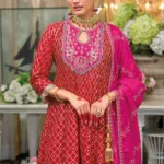 Red designer salwar suits for wedding party