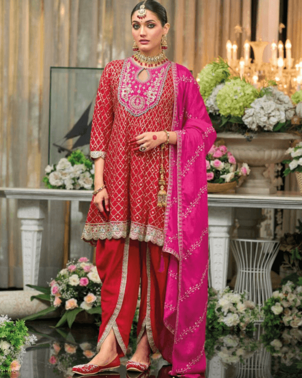 chinon designer salwar suits for wedding party