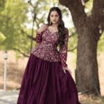 Wine Lehenga Choli Set Online