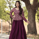 Wine Lehenga Choli Set