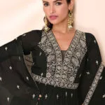 Designer Black Palazzo Suit for Wedding Parties