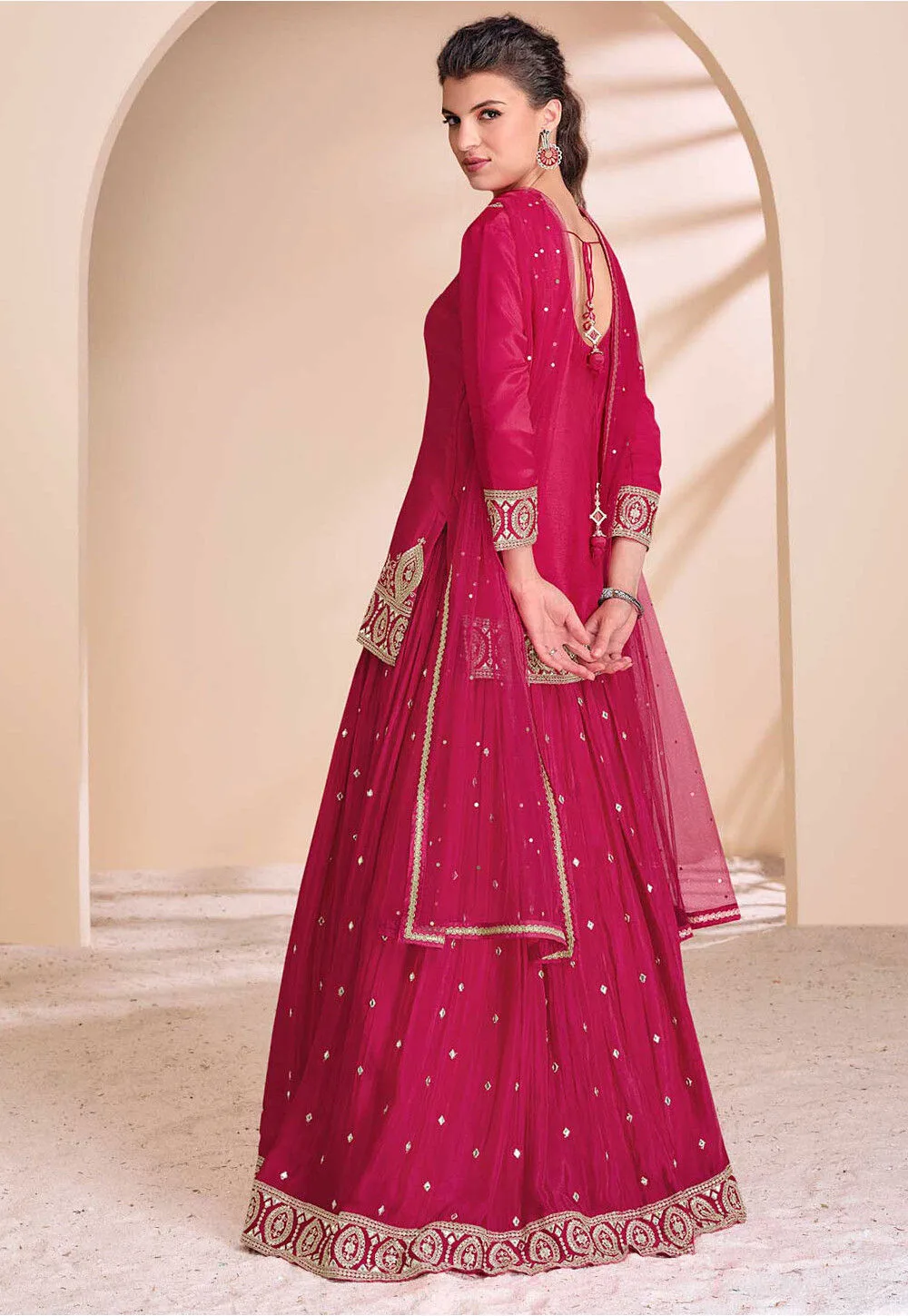 Pink Designer Salwar Plazo Suit