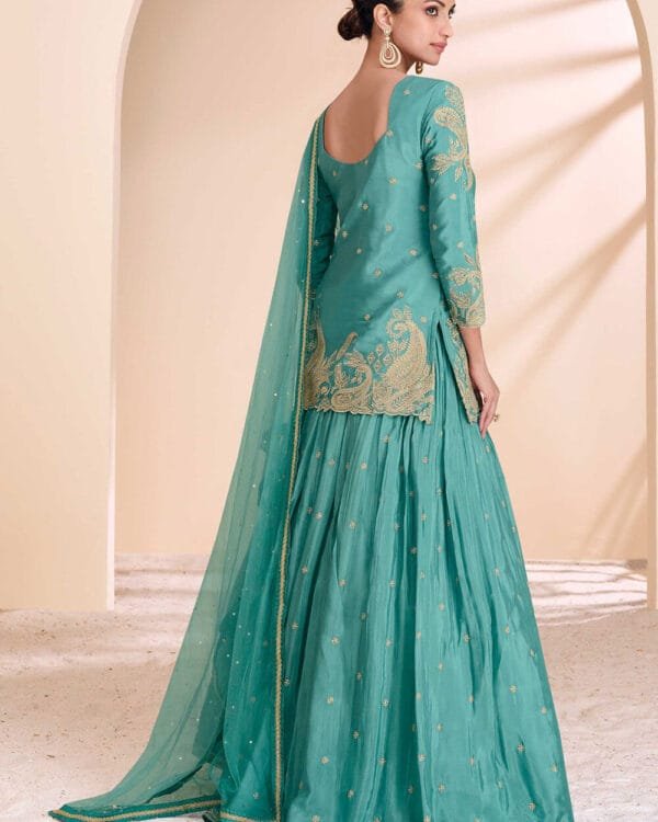 Lite Green Designer Palazzo Suit for Wedding