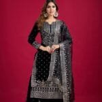 Buy Black Velvet Sharara Suit Online