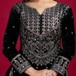 Black Velvet Sharara Suit Online Shopping