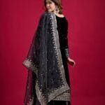 Buy Black Velvet Sharara Suit Online