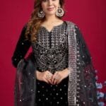 Buy Black Velvet Sharara Suit Online Shopping