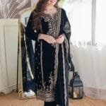 Black Velvet Designer Salwar Suit Online Shopping