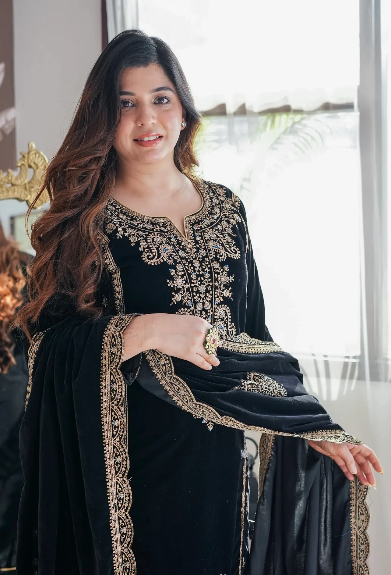 Buy Black Velvet Designer Salwar Suit Online on Arish Creation