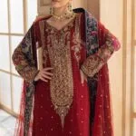 Red Velvet Salwar Suit Set