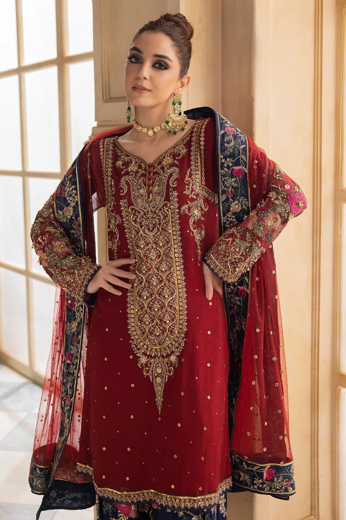 Red Velvet Salwar Suit Set