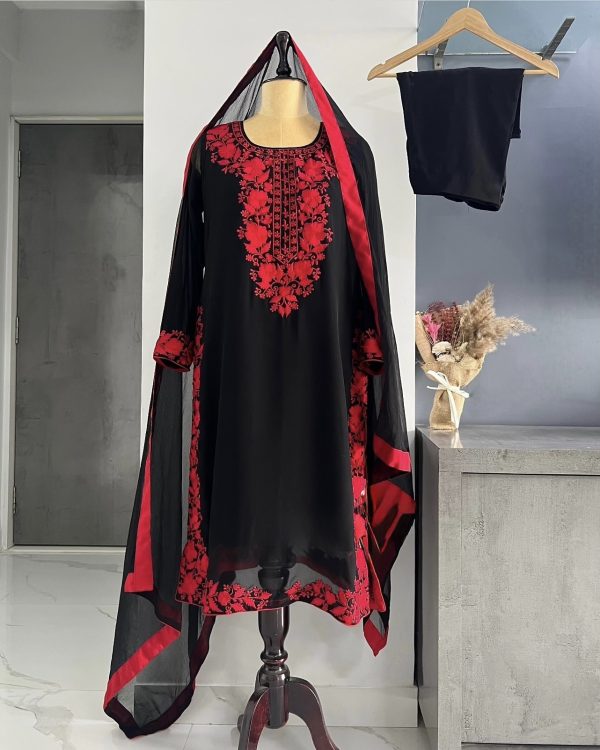 Ek Tha Tiger Katrina dress inspired party wear set in faux georgette with embroidery