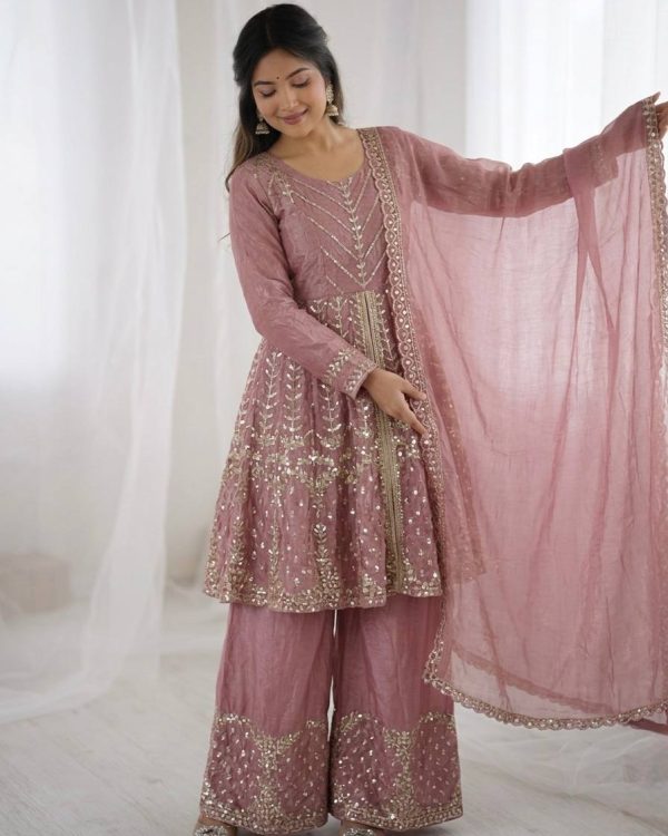 Arish Creation | Fendy Silk Top Palazzo Dupatta Set — Summer Ethnic Fashion