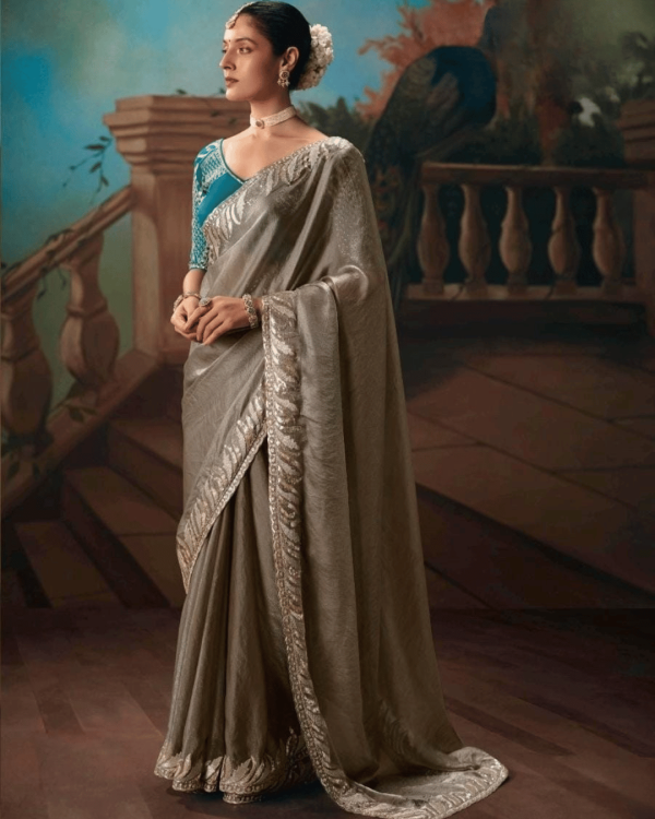 Hand Worked Embroidery Border on Pure Fancy Hot Saree — Arish Creation Most Demanding Collection 2026