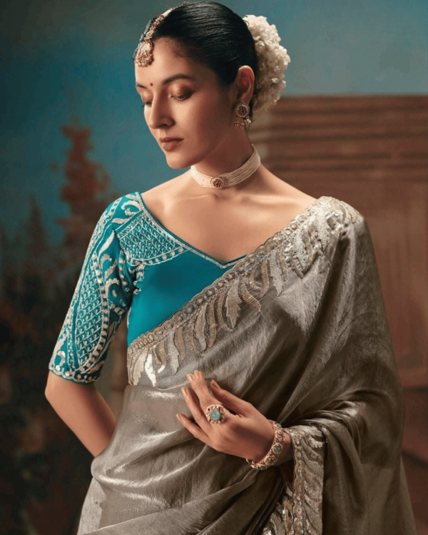 Hand Worked Embroidery Border on Pure Fancy Hot Saree — Arish Creation Most Demanding Collection 2026