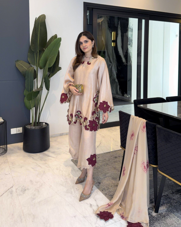 Premium Farsi Salwar Suit Set with elegant embroidery multi work and luxurious detailing