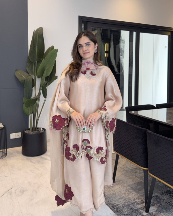 Premium Farsi Salwar Suit Set with elegant embroidery multi work and luxurious detailing